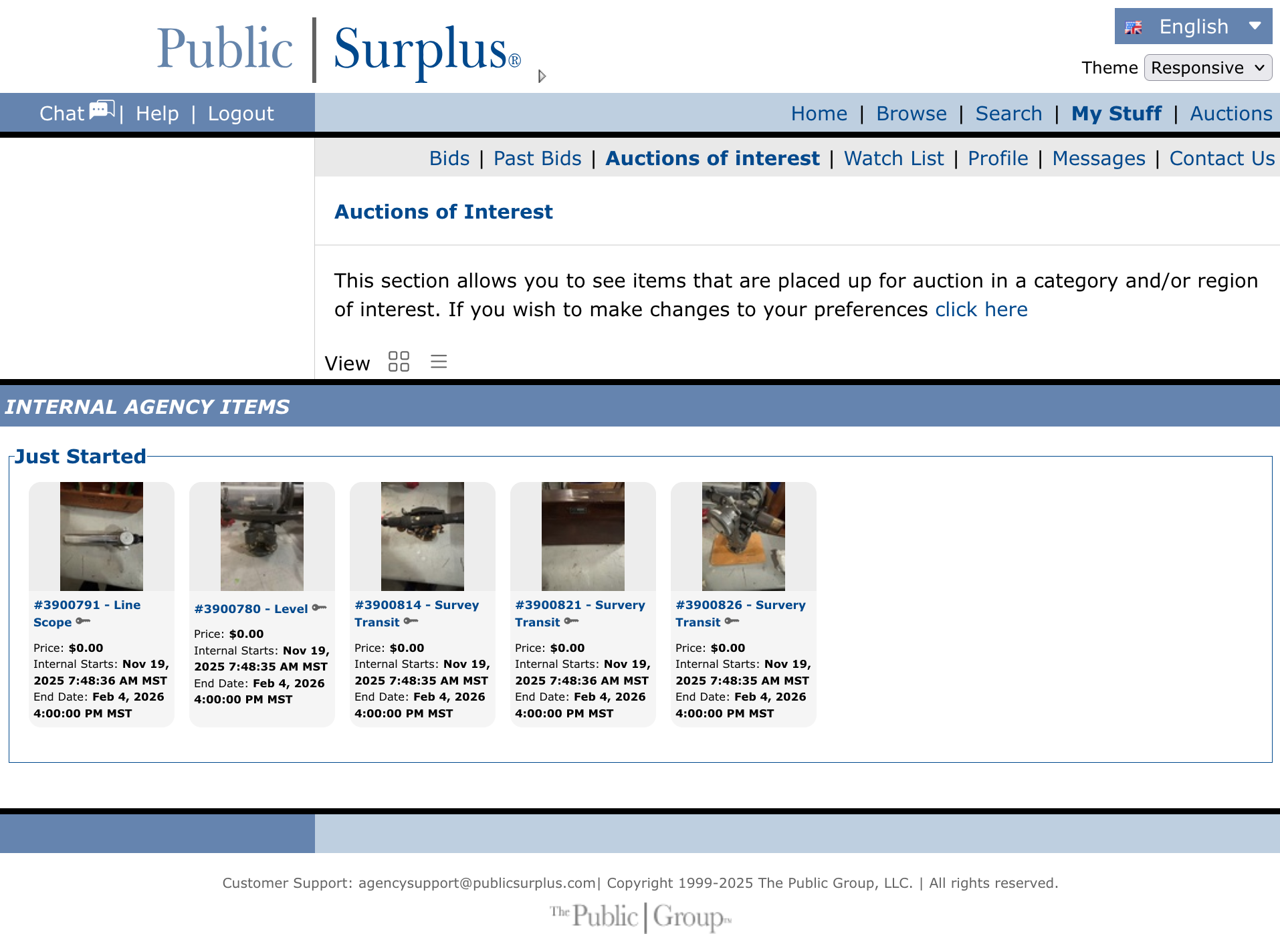 Public Surplus Internal Screening